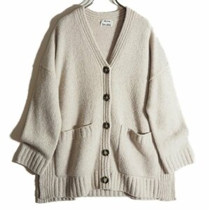 K7279f66　▼Acne Studios アクネストゥディオズ▼　ウールニットカーディガン ピンクベージュ / オーバーサイズ ニットカーディガン 秋冬