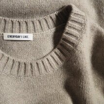 J8982f71　▼EVERYDAY I LIKE. ドゥーズィエムクラス▼　20AW Cashmere Oversized プルオーバーニット ベージュ / カシミヤニット 秋冬_画像2