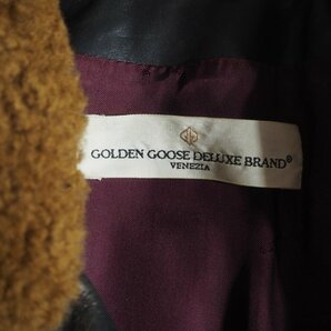 K7497h13 ▼GOLDEN GOOSE ゴールデングース ドゥーズゥイエムクラス 購入▼ ムートンボア付 レザーライダースジャケット ブラック XS 秋冬の画像9