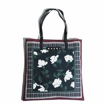 M4645f42　▼MARNI マルニ▼　新品 BANDANA TOTE マルニマーケット バンダナトートバッグ ブラック / 黒 ハンドバッグ SHMH0046 A0T0000_画像1