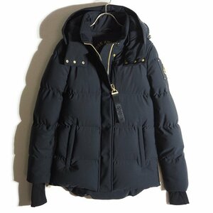 M4371h17　▼MOOSE KNUCKLES ムースナックルズ▼　Nechako Padded Jacket フーデッド ダウンジャケット ブラック S / フード付き 黒金 秋冬