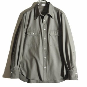 M3902f6 VINSCRIRE Anne s clear V wool long sleeve shirt khaki / oversize blouse wool shirt polyester autumn ~ spring 