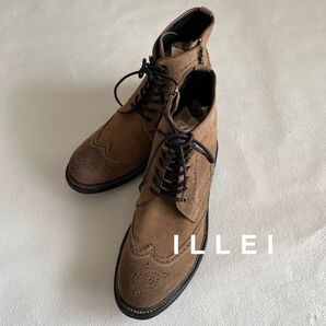 ワークブーツ ウィングチップスエード