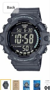 Casio Collection Standard Digital Resin Series Wristwatches (5/10/20 ATM Water Resistant), Gray (10 ATM waterproof/round), Newest