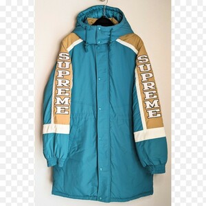 ◆Supreme Sleeve Logo Sideline Parka　Ｍサイズ　ビッグシルエット　ターコイズブルー　シュプリーム