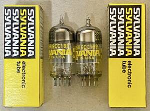 ■NEW19610■ SYLVANIA 6ES8/ECC189　同一デートコード新品元箱入２本セット