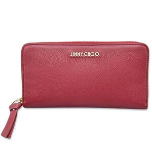 超美品 JIMMY CHOO PIPPA 長財布 ラウンドファスナー 保存袋 ギャランティーカード付き 正規品 匿名配送 送料無料 当日～翌日発送