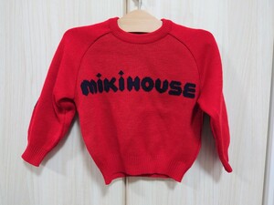 MIKIHOUSE　ミキハウス　ロゴ ニット　セーター　赤　90