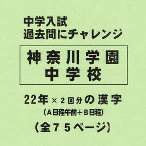 【特典付き】神奈川学園中学校（神奈川）の２２年分の過去問『漢字の読み・書き』