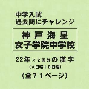 【特典付き】神戸海星女子学院中学校（兵庫）の２２年分の過去問『漢字の読み・書き』