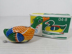 遊鴨 CLOCK WORK Swimming Duck ブリキ ゼンマイ式 中国製 カモ 鳥 ビンテージ 箱付き 雑貨[未使用品]