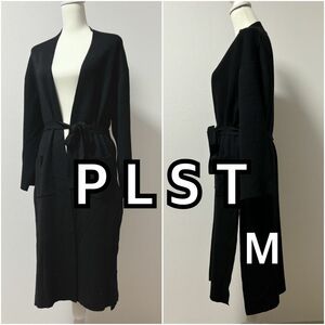 PLST プラステ ウールロングカーディガン スリット ブラック Mサイズ