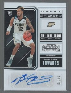 18-19 Panini Contenders Draft Vincent Edwards Auto /99