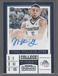 17-18 Panini Contenders Draft Nigel Williams-Goss Auto