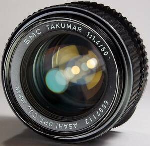 分解整備・実写確認済 SMC TAKUMAR 50mm F1.4 黄変軽減処理済 カラーバランスが良好な明るいオールドレンズ 実写結果良好【送料410円】