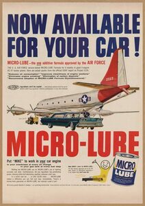 MICRO LUBE オイル レトロミニポスター B5サイズ 複製広告 ◆ マイクロ リューベ ルーブ USAF USAD5-122