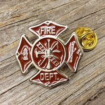 Fire Dept. ロゴ ピンバッジ ◆ ピンズ 消防士 消防署 アメリカ_画像1