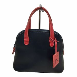 D488 Kitamura キタムラ レザー トートバッグ ミニ ハンドバッグ かばん カバン 鞄 バッグ BAG 手持ち 手提げ ブラック系 実寸参考