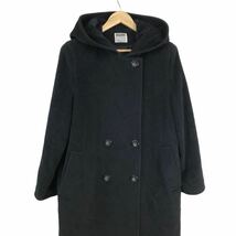 Nm162 SOPRANI DONNA COAT ソプラーニドンナ ANGORA アンゴラ コート フーディ 上着 羽織り アウター ブラック 黒 レディース 9_画像3