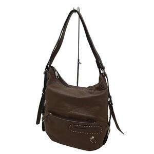 D491 PELLE BORSA ペレボルサ 本革 レザー 皮革 ハンドバッグ 肩掛け バックパック リュック かばん カバン 鞄 バッグ BAG ブラウン