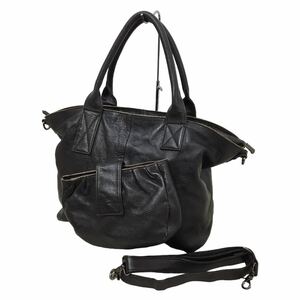 D491 慈雨 ジウ 本革 レザー 皮革 ハンドバッグ ショルダーバッグ デザイン 手持ち 肩掛け かばん カバン 鞄 バッグ BAG ダークブラウン