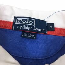 D493 POLO RALPH LAUREN ポロ ラルフローレン 長袖 ポロシャツ トップス ハーフボタン プルオーバー コットン 綿100% ブルー系 メンズ M_画像6
