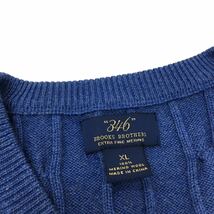 C304 BROOKS BROTHERS ブルックスブラザーズ ニット 大きいサイズ セーター プルオーバー トップス メンズ XL ブルー 青_画像6