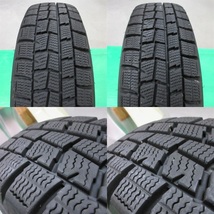 良品 ライフ 155/65R13 冬用バリ山スタッドレス 80%-90%山 DUNLOP WINTERMAXX WM01 4本 4穴PCD100 +43 ネイキッド ワゴンR ラパン 中古新潟_画像10