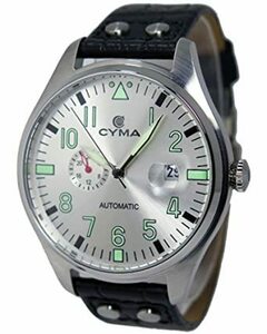 CYMA Cima self-winding watch men's wristwatch military CYMA since1862 CS-1001-SV ( silver )