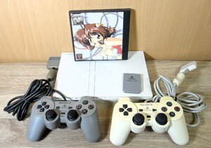 【中古】PS2 プレイステーション2 SCPH-75000 ホワイト 本体/コントローラー2個 マリオネットカンパニー ソフト