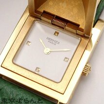 101688319 エルメス HERMES メドール ME1.210 〇Y刻印 ホワイトxグリーン ゴールド金具 SS クシュベル 腕時計 レディース QZ 電池交換済み_画像6