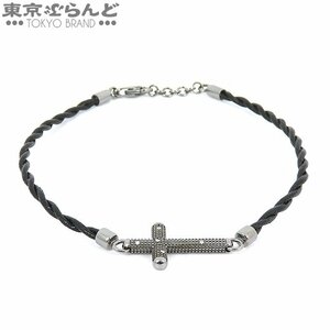 103018559 ダミアーニ Damiani メトロポリタン クロス 6P 20063695 ダイヤモンド K18WG レザー ブレスレット ユニセックス 展示未使用