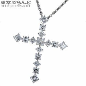 101696926 ハリーウィンストン HARRY WINSTON クロス ダイヤモンド ペンダント Pt950 ダイヤモンド プラチナ ネックレス レディース 仕上済