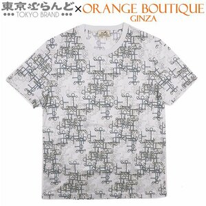 101694659 エルメス HERMES ホースビット柄 Tシャツ ライトグレー コットン XL 半袖 メンズ