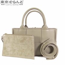 101692883 ボッテガヴェネタ BOTTEGAVENETA ミニ アルコ トートバッグ 2WAY 709337 トープ グレインレザー マキシイントレ 未使用品 現行 A_画像1