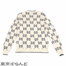 101676620 グッチ GUCCI GG コットンニット スウェットシャツ 694767 ホワイト ネイビー コットン クルーネック XS ニット メンズ_画像2