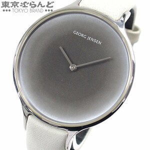 101695061 1円 ジョージジェンセン Georg Jensen コンケイブ 316 SS レザー 腕時計 レディース クォーツ