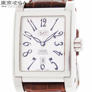 101677270 オリス ORIS マイルス レクタンギュラー デイデイト 585-7525-40-02 SS レザー シルバー文字盤 腕時計 メンズ 自動巻