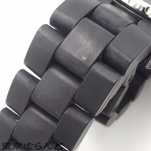 101696952 1円 シャネル CHANEL J12 38mm ラバーブレス H0684 ブラック セラミック ラバー 腕時計 メンズ 自動巻_画像8