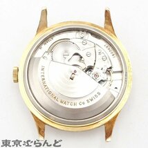 101699062 1円 アイダブリューシー IWC 金無垢 オールドインター ラウンドケース シルバー cal.853 K18YG レザー 腕時計 メンズ AT 日差大_画像8