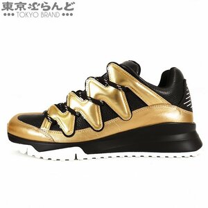 101699160 ルイヴィトン LOUIS VUITTON ジグザクライン ブラックxゴールド レザー 靴 シューズ 6 スニーカー メンズ