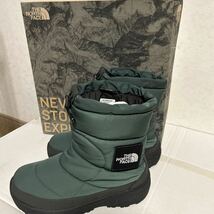 タグ有◆THE NORTH FACE ノースフェイス スノーブーツ ヌプシブーティー 25.0cm グリーン ロゴ NF51876 NUPTSE BOOTIE WP VI LOGO _画像2