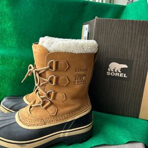 ソレル SOREL スノーブーツ 25cm カリブー　CARIBOU BUF/JAUNATRE NL1005 ボア　