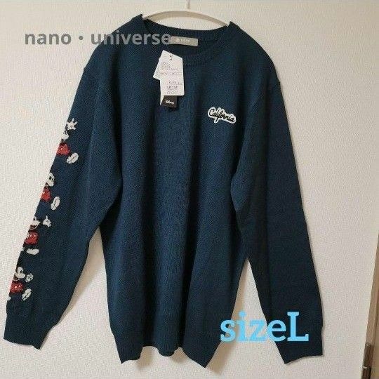 新品タグ付き【nano・universe】Mickey コラボニット　sizeL