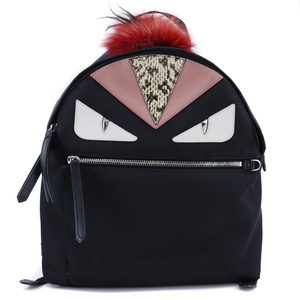 FENDI Fendi bagz сумка Monstar 8BZ035-7ZP рюкзак * Day Pack нейлон чёрный женский [I191923128] б/у 