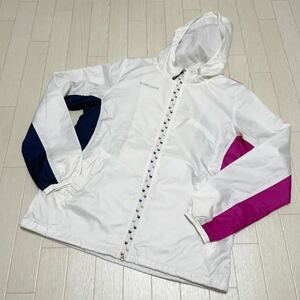 和78★② lecoq sportif ルコックスポルティフ ジップアップパーカー フーディ スポーツウェア M レディース ホワイト ネイビー