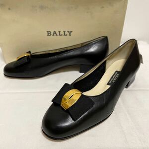 和81★ 未使用 訳あり 箱付き BALLY バリー レザー パンプス ヒール シューズ 4 レディース ブラック