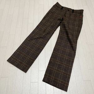  peace 85* arnold Palmer Arnold Palmer check wool . pants bottoms 1 lady's Brown 