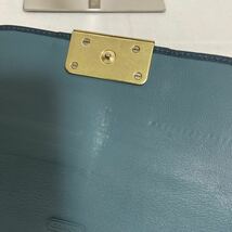 和91★ COACH コーチ レザー 長財布 ウォレット レディース ダークブルー_画像4