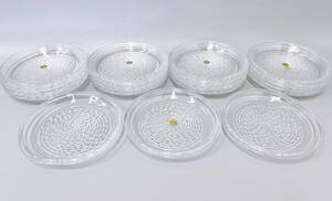 HOYA ホヤ CORDIAL GLASS 平皿 19枚セット クリスタル ガラス 硝子皿 取り皿 中皿 丸皿 フルーツ皿 デザート皿 食器 洋食器